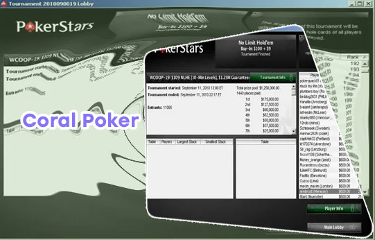 Coral poker freeroll